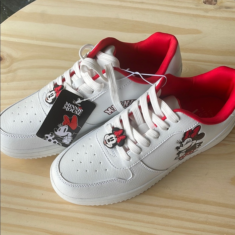 Disney White and Red Sneakers with Minnie Mouse Charm - Picture 3 of 10